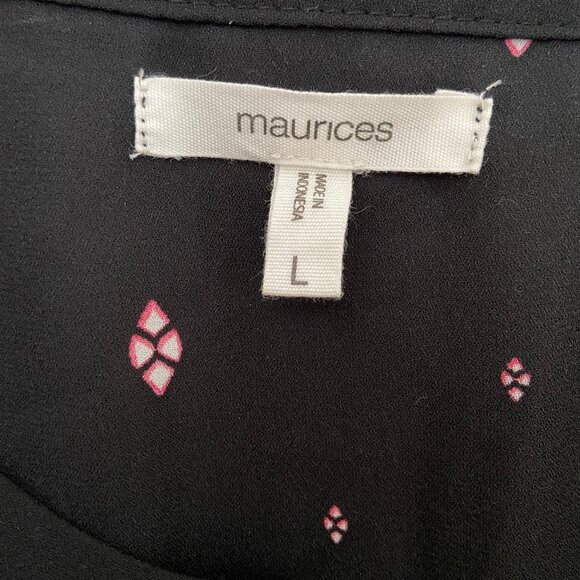 Maurices Women's Black Patterned Blouse Size Large - Picture 6 of 8